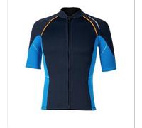 Men's Split 1.5mm Wetsuit Short Sleeve Neoprene Jacket Anti-cold Surfing Diving Pants Black Short(Blue top,XL)
