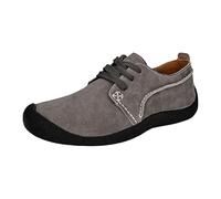 Mens Sport and Outdoor Shoes, Flats Shoe Lace Up Work Shoes Low-Top Suede Shoe Retro Fashion Walking Trainers Comfortable Casual Trainer Hard Wearing Sneakers for Work and Daily Wear Grey