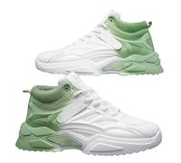 Mens Sport and Outdoor Shoes High Range Basketball Shoes Non-Slip Sturdy Grip Safety Trainers Cushioned Footbed Running Trainers Lightweight Lace-Up Athletic Trainer Gym Fitness Jogging Walking Green