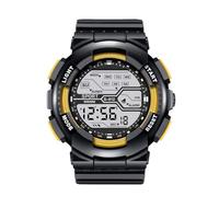 Men's Sport Fashion Wrist LCD Stopwatch Date Watch Rubber Digital Boy Men's Watch Big and Tall Watches Large Wrist Men (Yellow, One Size)
