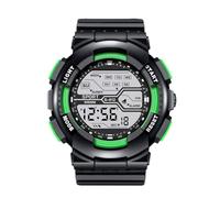 Men's Sport Fashion Wrist LCD Stopwatch Date Watch Rubber Digital Boy Men's Watch Bu2055-08x (Green, One Size)