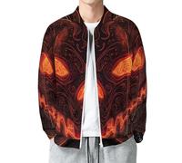 Mens Sport Jacket Psychedelic Bomber Jackets, Neon Lines Print Lightweight Zip Up Long Sleeve Sportswear Tops, Dark Red Outwear Casual Sweatshirts Jacket Coats