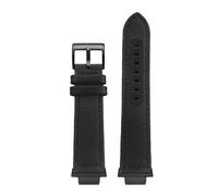 Men's Sport Modified Nylon Canvas Bottom cowhide Watch Strap Fit for Casio GM-2100/GA-2100(Black-black)