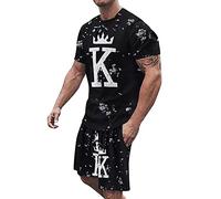 Mens Sport Set 2 Pieces 2 Piece Casual Athletic Jogging Outfits Short/Long Sleeve Track Suits for Men Set Sweat Outfits Big and Tall Sweatsuits for Men