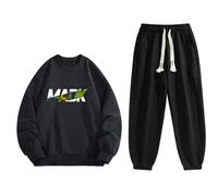 Mens Sport Set Summer Outfit 2 Pieces Full Zip Workout Running Joggers Athletic Casual Sports Suits Jackets with Zipper Pockets Track Suit Comfortable Sports Track Suit Xmas Gift (Black, XXXL)