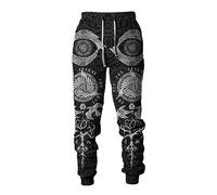 Men's Sport Trousers Viking Tattoo 3D Printed Joggers Hip Hop Plus Size Training Sweatpants with Drawstring Pockets