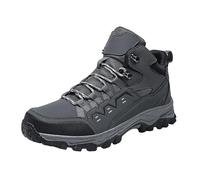 Mens Sports Boots Lace up Orthopedic Trainers Casual Wide Fit Arch Support High Top Leather Hiking Shoes Comfortable Platform Climbing Boot Comfort Trekking Footwear Sneaker (Grey, 9)