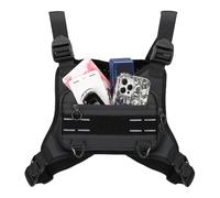 Men's Sports Chest Bag, Black, Consulte la descripción, See description | Adjustable Vest Bag for Hiking Running Hunting Gymnastics Unisex Cycling Travel Outdoor