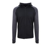 Mens Sports Hooded Jacket Slim Fit Zip Up Performance Hoodie with Thumbholes