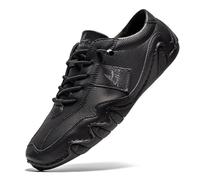 Mens Sports Running Shoes Lawn Bowls Shoes Waterproof Walking Trainers Cushioned Footbed Sneakers Non Slip Breathable Sneakers Fashion Wide Fit Trainers for Walking Rock Climbing Trail Running Black