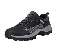 Mens Sports Running Shoes Waterproof Walking Trainers Sports & Outdoor Trainers Cushioned Footbed Shoes Sturdy Grip Sneakers Non Slip Breathable Sneakers for Walking Rock Climbing Trail Running Black