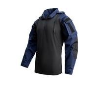 Men's Sports Shirt Long Sleeve Half Zip Running Shirt Training Shirts Outdoor Quick Dry Running Shirt Lightweight Breathable Sweatshirt Plain Functional Shirt Outdoor Shirts, blue, L
