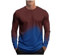 Men's Sports Shirt Long Sleeve with Muscle Cut and Colour Gradient Basic Muscle Shirts Breathable Men's T-Shirt Long Sleeve Moisture Wicking Fitness T-Shirt (Gym & Leisure, Plus Sizes), purple, XL