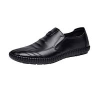 Men's Sports Shoes: Leather Shoes Without Lacing Boat Shoes Leather Double Stitched Sailing Shoes Faux Leather Business Shoes Low Shoes Oxford Abrasion Resistant Business Shoes Classic Formal Shoes