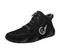 Men's Sports Shoes Stylish Leisure New Spring Men's Korean High Top Short Boots Shoe Running Shoes Outdoor Fitness Shoes, black, 10.5 UK
