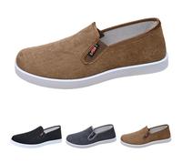 Men's sports shoes without laces: jogging shoes, slip-on running shoes, breathable trainers, abrasion-resistant trainers, lightweight walking shoes, cushioning, classic outdoor shoes for men, Coffee