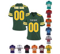 Mens Sports T-Shirt Custom American Football Jersey Personalised or Blank Quick Drying Breathable Short Sleeve for Women Kids, S~7XL, Green