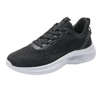 Men's Sports Trainers with Memory Foam in Sporty Design, Elastic Laces, Breathable Running Shoes, Sports Shoes, Walking Shoes, Tennis Shoes, Outdoor Mesh Fitness Shoes, black, 7 UK
