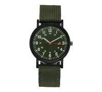 Mens Sports Watch - Canvas Strap, Durable Round Display, Luminous Analog Watch Style | Shock Resistant Construction Details, Adventure Benefits, Outdoor Areas for Feel, Green, Please refer to the