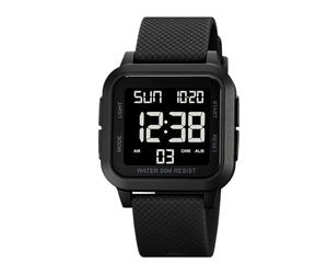 Men's Sports Watch - Square Digital LED Display with Timer and Backlight, Water Resistant Design for Swimming, Fitness and Daily | Travels, Black, Se référer au descriptif, Strap