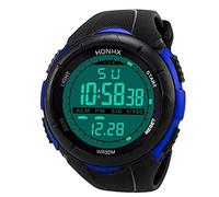 Men's Sports Watches,ITVIP Analog Digital Watch - Military Digital Waterproof Multifunctional with Large Digital Numbers LED Casual Wrist Watch 230mm blue