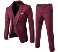 Men's Sporty Jacket with Jeans, Blazer Men's Slim Fit Classic Suit 3-Piece Groom Suit Set Lightweight Men's Jacket 3-Piece Suit Jacket Vest Trouser Suit Men's Suit for Wedding & Business