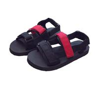 Men's Sporty Walking Sandals Lightweight EVA Sole Adjustable Hook and Loop Straps Outdoor Beach Shoes Casual Summer Footwear for Hiking and Travel Red