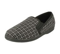 Mens Spot On Check Detail Gusset Slippers Mason