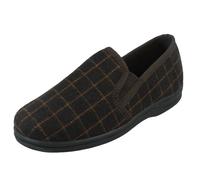 Mens Spot On Checked Upper Gusset Slipper 'Jaydon'