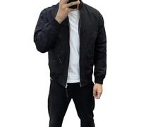 Men's Spring and Autumn Loose Casual Zipper Work Jacket Fashionable Trend Stand Collar Versatile Gothic Punk Outdoor Sports Jacket (Black,M)