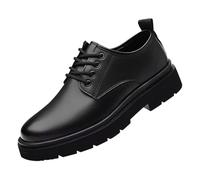 Men's Spring and Big Head Lace Up Shoes Soft Sole Versatile Formal Black Non-Slip Leather Shoes Sneaker Shoes Men 46, black, 7 UK