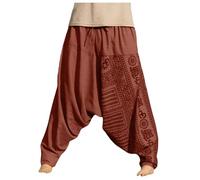 Men's Spring and Personality Loose Type Models Ethnic Style Casual Trousers, orange, XXL