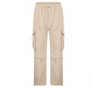 Men's Spring Splicing Sports Paratrooper Trousers Windproof Drawstring Feet Pair Models Straight Casual Trousers Comfortable Fabric Trousers Men (Grey, XL), khaki, XXL