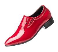 Men's Spring Summer and Autumn Top Breathable Soft Leather Soft Sole Driving Business Formal British Style Casual Leather Shoes Mens Size 12 Tennis Shoes (Red, 7)