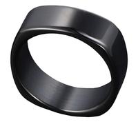 Men's Square Ring Black Silver Geometric Design Fashion Jewelry Gift for Him