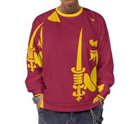 Men'S Sri Lanka National Flag Print Sweatshirt Jacket Pullover Outerwear Classic Round Neck Sweatshirt Raglan Sleeve Design Easy To Wear Comfortable Fit Elastic Fabric Suitable For All Seasons