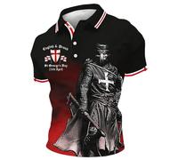 Mens St George's Day Patriotic T Shirt England Flag Print Saint George English Pride Graphic Tee for National Events A6