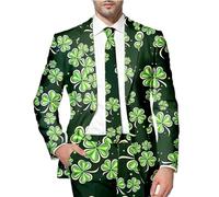Men's St. Paddy's Day Suit Blazer Shamrock Suit Green Coat Leprechaun Costume Irish Gifts for Men St. Patrick's Day Costume Holiday Costume Tuxedo Spring Party Suits St Patricks Day Outfits