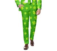 Men's St. Paddy's Day Suit Pants Trendy Shamrock Jacket Leprechaun Fancy Dress Irish Gifts for Men St. Patrick's Day Party Costume One Button Lightweight Sport Coats St Patricks Day Outfits