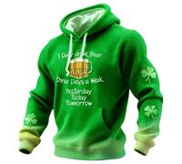 Men's St. Patrick'S Day Hoodie - Irish-Themed Hooded Sweatshirt With Celtic Cross & Shamrock Patterns Ideal For St. Patrick'S Day Celebrations, Casual Outings & Irish Holiday Events
