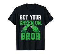 Mens St Patricks Day Shirt Bigfoot Get Your Green On Bruh T-Shirt