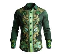 Men's St Patrick's Day Shirt & Long Sleeve Top | Irelands Tops Themed Leprechaun Costume for St Patrick's Day Outfit Green