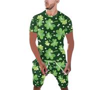 Men's St Patrick's Day Short Sleeve Shorts Suit Green Jackets Coat Leprechaun Fancy Dress Irish Gifts St Patricks Day Outfits Leprechaun Irish Fancy Dress Costume