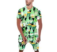 Men's St Patrick's Day Short Sleeve Shorts Suit Green Jackets Coat Leprechaun Fancy Dress Irish Gifts St Patricks Day Outfits Leprechaun Irish Fancy Dress Costume