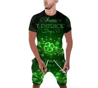 Men's St Patrick's Day Short Sleeve Shorts Suit Green Jackets Coat Leprechaun Fancy Dress Irish Gifts St Patricks Day Outfits Leprechaun Irish Fancy Dress Costume