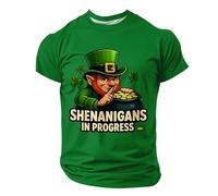 Mens St Patricks Day T Shirts Irish Clover Classic Tees Lucky Shamrock Solid Color Leprechauns Vintage Summer Novelty Short Sleeve Basic Casual Tops Stretch Shirt Outfits, Mint Green, XL