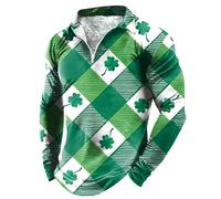 Mens St Patricks Day T Shirts Outfits Shirt Saint Men's T-Shirts Novelty 3D Printed Shamrock Tuxedo Tees Clover Leaves Casual Short Sleeve Tops Costume Army Green-1 XL