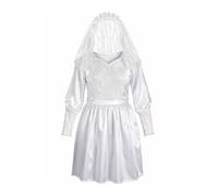 Mens Stag Do Bride Costume White Wedding Dress Groom Bachelor - L