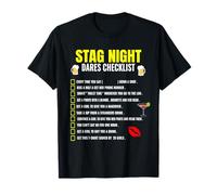 Mens Stag Do | Group Challenge Checklist Dares Game T-Shirt