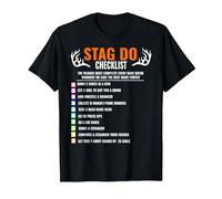 Mens Stag Do | Group Challenge Checklist Dares T-Shirt, Men, Black, Large